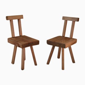 Chaises Vintage Brutaliste de la Marque Mobichalet, 1960s, Set de 2