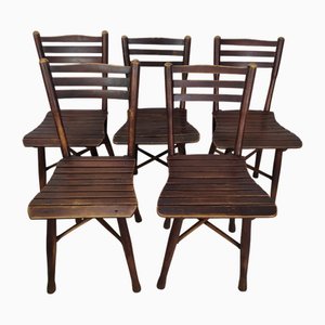 Brutalistische Stühle von Thonet, 1890er, 5er Set