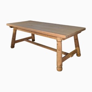Table de Ferme Brutaliste en Pin par Georges Robert, 1960s