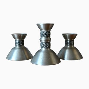 Mastad Norwegian Pewter Candleholders, Set of 3