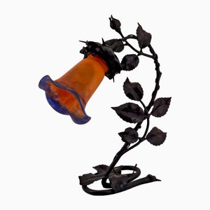 Art Nouveau Lamp in Wrought Iron by Muller Frères, 1920, 1890s
