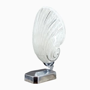 Art Deco Shell Lamp in Chrome and Glass, 1930
