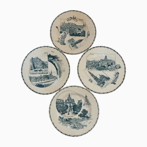 Antike flache Teller aus Eisen von Lunéville Keller & Guérin, 1880, 4 . Set