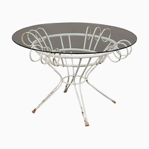 Vintage Tisch aus Schmiedeeisen & Glas, 1950er