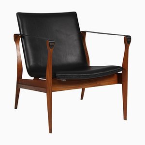 Fauteuil Safari Mid-Century Moderne attribué à Ebbe & Karen Clemmensen pour Fritz Hansen, 1960s
