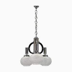 Italian Gold Glass Chandelier, 1970s