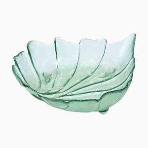 Vintage Glass Leaf Shaped Container, Italy, 1970s