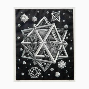Maurits Cornelis Escher, Stars/Sterren, Holzschnitt, 1948