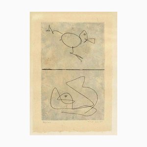 Max Ernst, Ohne Titel (Zwei Vögel), Radierung, 1972