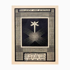 Maurits Cornelis Escher, Signpost, Woodcut, 1931