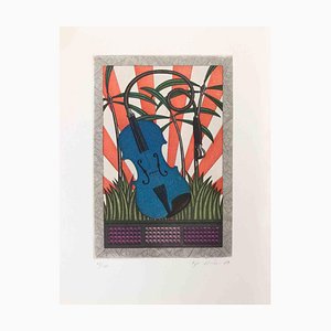Fifo Stricker, Violin Plant, Aquatint and Etching, 1987
