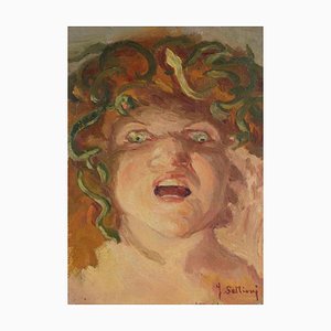 Francesco Settimj, Medusa, Oil Painting, Mid-20th Century