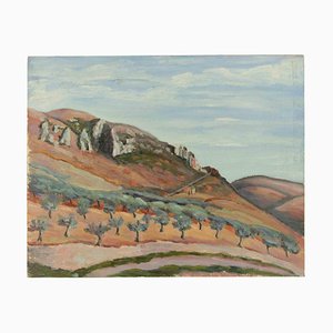 Francesco Settimj, Mountain Landscape, Oil Painting, 1930s