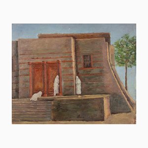 Francesco Settimj, House in the Desert, Oil Painting, Mid-20th Century