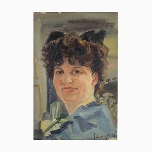 Francesco Settimj, Portrait of Young Woman, Oil Painting, 1933