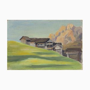 Francesco Settimj, Mountain Landscape, Oil Painting, 1930s