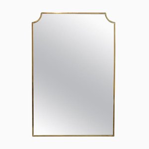 Miroir Mural Mid-Century avec Cadre en Laiton par Gio Ponti, Italie, 1960s