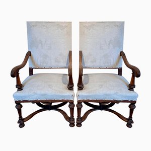 Fauteuils Louis XIII en Noyer, Set de 2