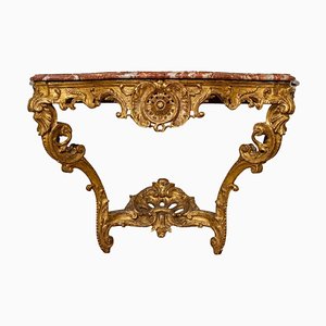 Large Regency Carved and Gilded Wood Console Table, 18th Century