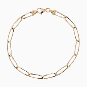 Modern 18 Karat Yellow Gold Rectangular Links Curb Bracelet