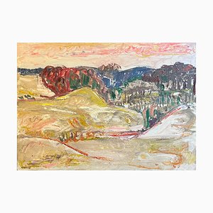 Jean Krille, Paesaggio 123, Olio su masonite, 1981
