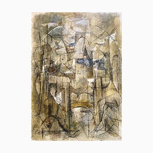 Vivaldo Martini, Composición abstracta No. 1, óleo sobre lienzo, 1963