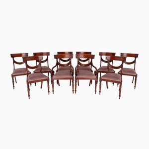 Chaises de Salle à Manger Regency en Acajou, 1920s, Set de 10