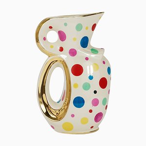 Jarra Mid-Century de oro y lunares de Boch Frères, Bélgica, años 50