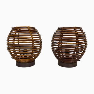 Rattan Lamps from Mathias, 1990s, Set of 2