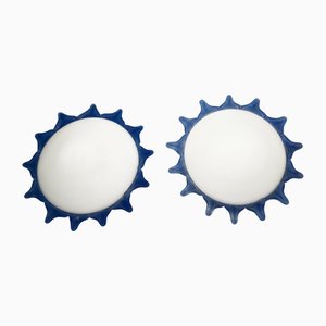 Sun-Shaped Murano Glass Lamps, Italy, Set of 2