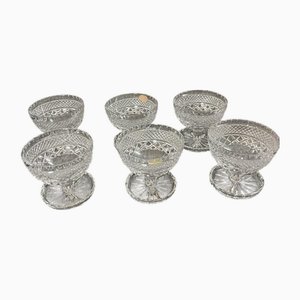 Bicchieri Mid-Century in cristallo di Boemia, anni '30, set di 6