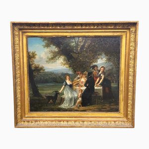 Country Picnic, Early 19th Century, Oil on Canvas, Framed