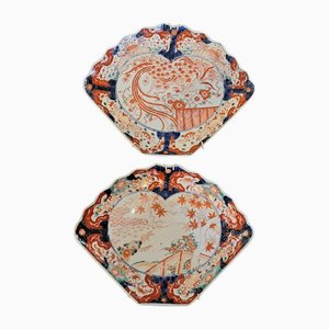 Fan-Shaped Plates, Japan, 19th Century, Set of 2