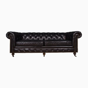 Three-Seater Brown Chesterfield Sofa from Pure White Lines