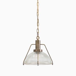 Small Aged Brass Hoxton Pendant from Pure White Lines