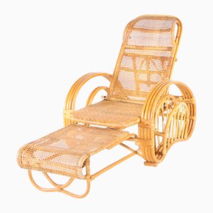 Chaise longue vintage de ratán