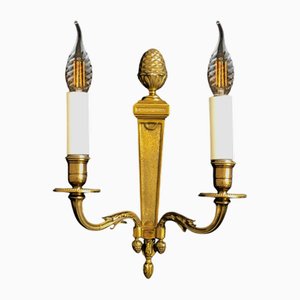 Neoclassical Art Deco Golden Wall Lights attributed to Maison Bagues, France, 1960s