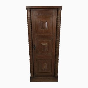 Art Deco Limed Oak Cupboard in the style of Dudouyt, 1930s