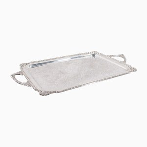 Large Egyptian Silver Plate Tray, 1890s