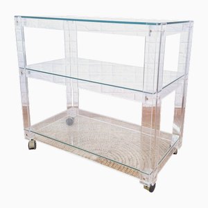 Minimalist Acrylic Trolley, Italy, 1970s