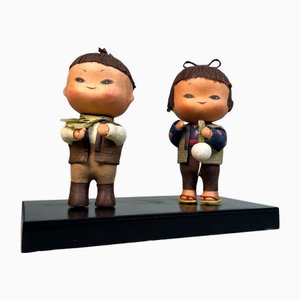Japanische Puppen für Jungen und Mädchen, 1970er, 2er Set