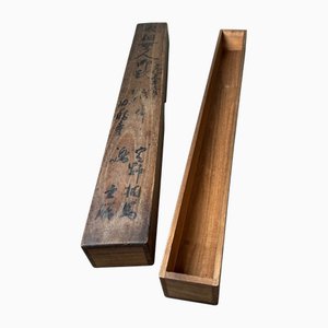 Scatola antica in legno per calligrafia, fine XIX secolo