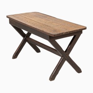 19th Century English Pine Tavern Trestle Table