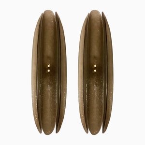 Mid-Century Style Black Murano Glass Sconces, Italy, 1995, Set of 2