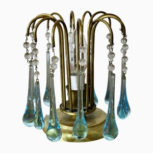 Lampe de Bureau Turquoise Tear Drop Lustre, 1940s