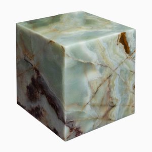 Logos 35 Side Table in Green Onyx by Manifeste