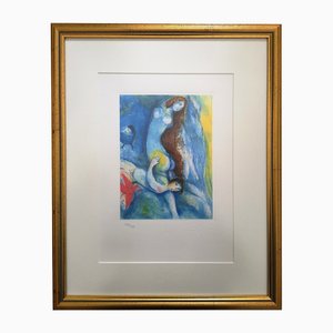 Marc Chagall, Mille e una notte, Trascorrere la notte con lei, 1985, Litografia