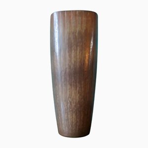 Jarrón de gres en una gama de marrones, taupes y ocres de Gunnar Nylund para Rorstrand, Sweden, años 60