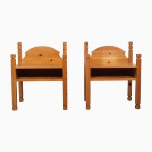 Pine Nightstands, Denmark, 1970s, Set of 2
