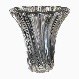 Vintage Crystal Vase by Pierre Davesn, 1950s